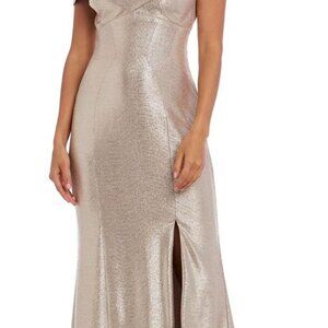 R&M Richards Women's Gold and Pink Dress SZ 4P